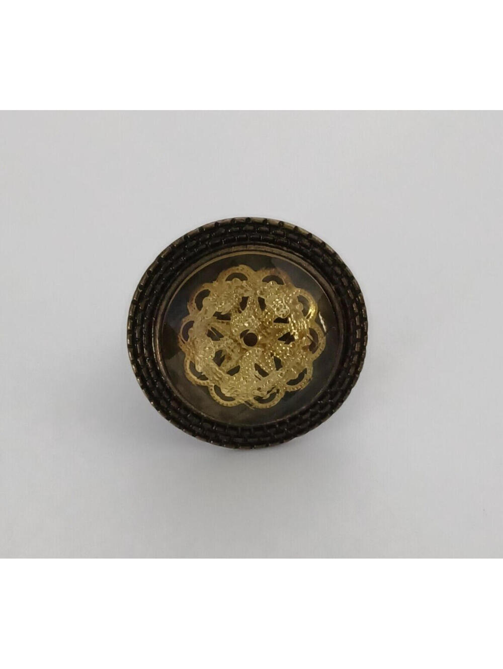 Faceted Dome Paper Flower Center Ring Size 8